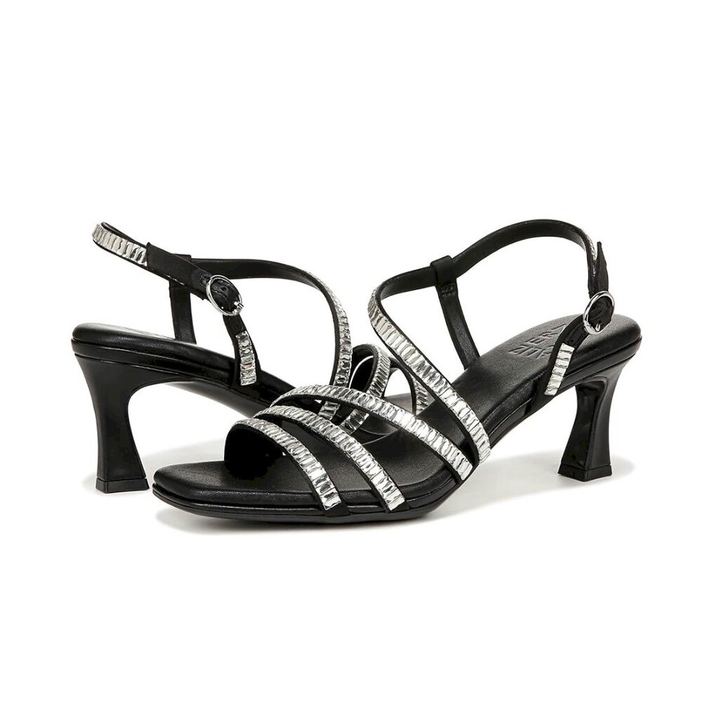 Naturalizer® Silver Rhinestone Galaxy 2 Heels Sandals Size 9.5 Wide New in Box
